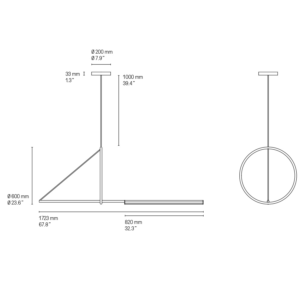 Suspension Cercle et Trait